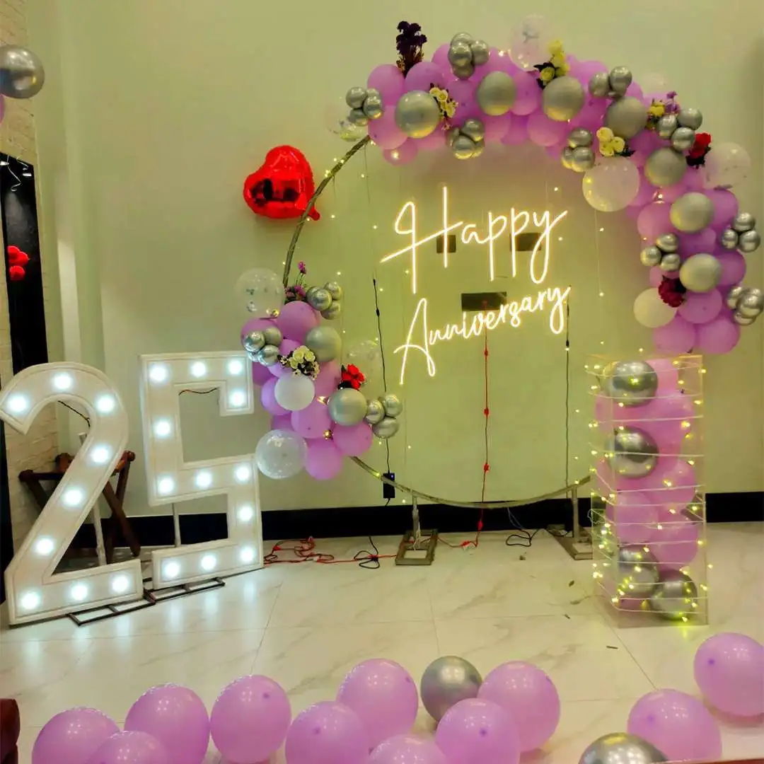 Pastel Purple White Mesh Decor