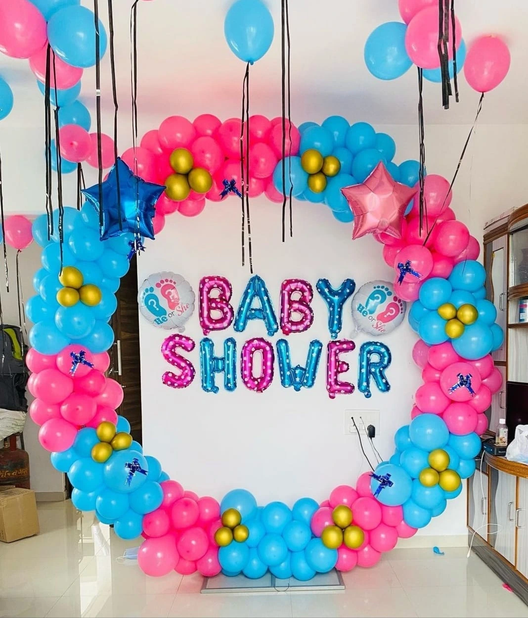 Blue and Pink Baby Shower Decorations