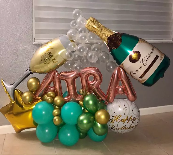 Happy Birthday Sampoon Foil Balloon Bouquet