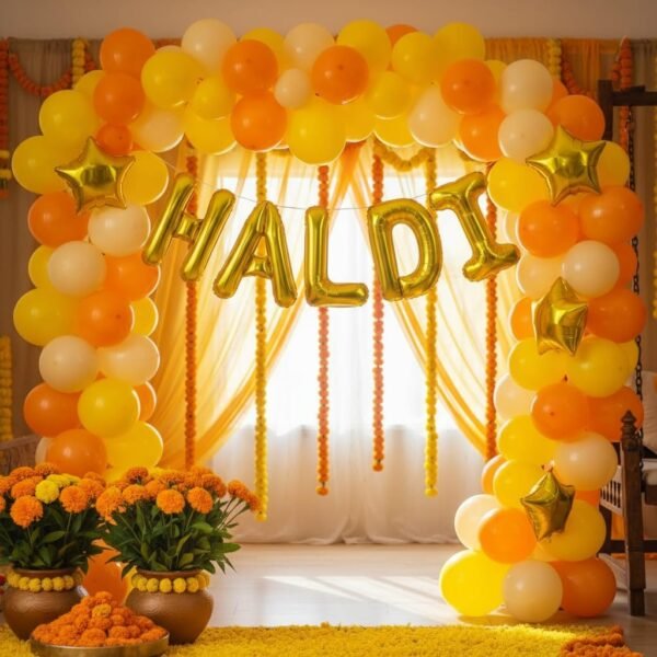 Yellow Charm Haldi Setup